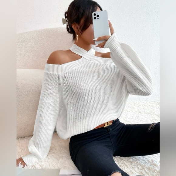 SHEIN cold shoulder sweater NWOT size L - Picture 1 of 2